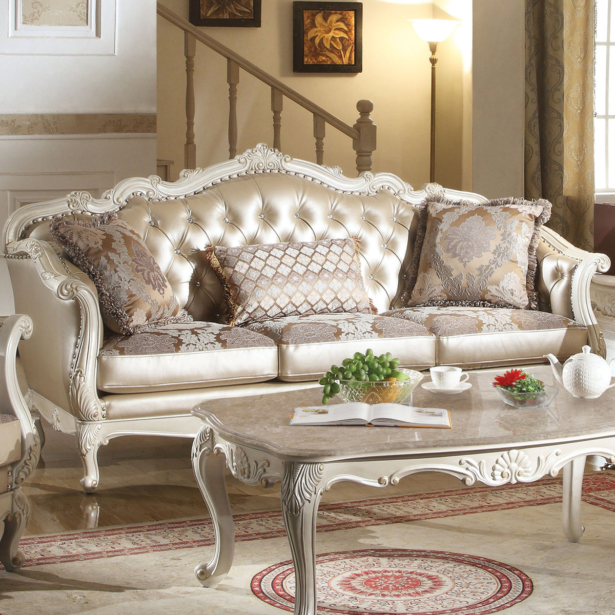 ANTOINETTE Pearl 84" Wide Sofa