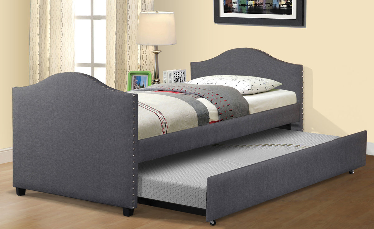 Ara Gray Twin Bed with Trundle