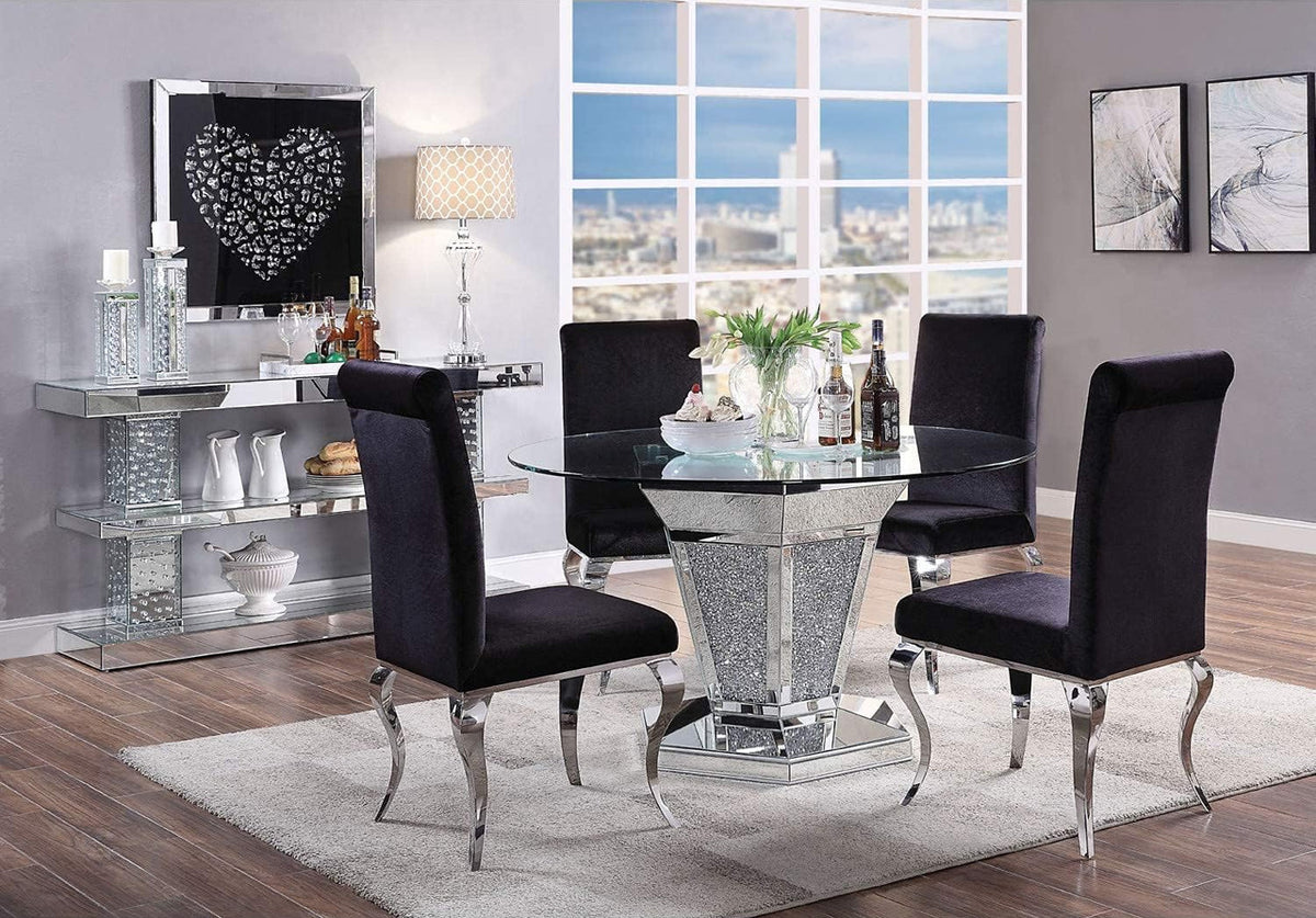 BAQUET Mirrored 5 Piece Dining Set