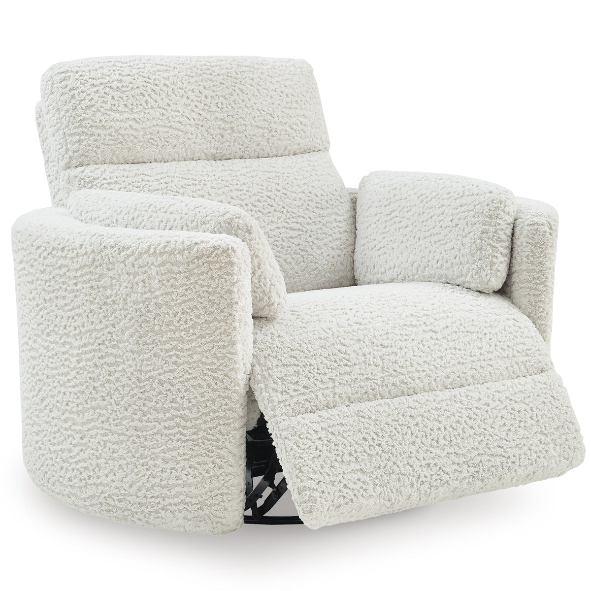 BARRERA Light Silver 52" Wide x 41" Oversized Swivel Power Recliner