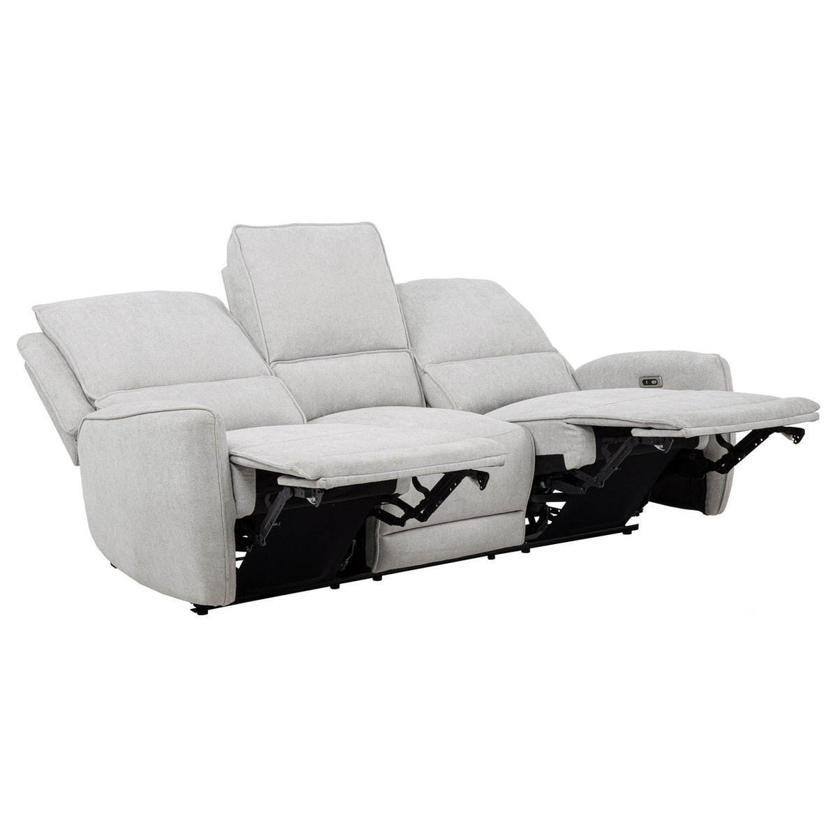 BARRETT Light Gray Fabric Power Reclining Sofa & Loveseat
