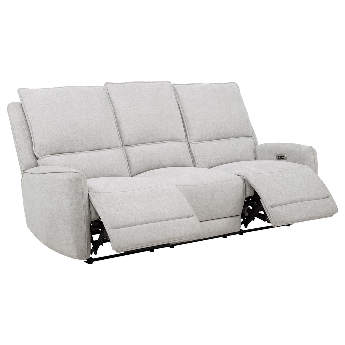 BARRETT Light Gray Chenille 81" Wide x 40" Height Power Reclining Sofa