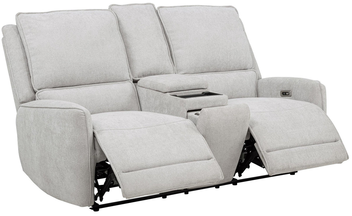 BARRETT Light Gray Fabric Power Reclining Sofa & Loveseat
