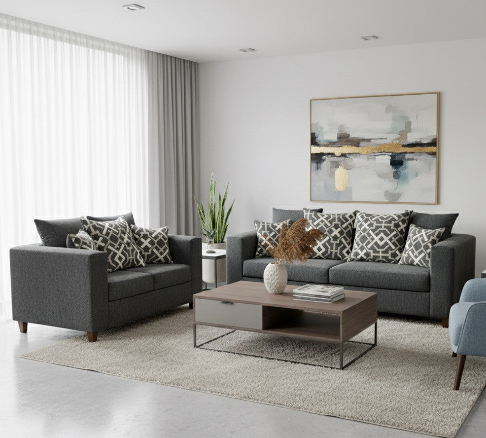 BAYRON Dark Gray Sofa & Loveseat