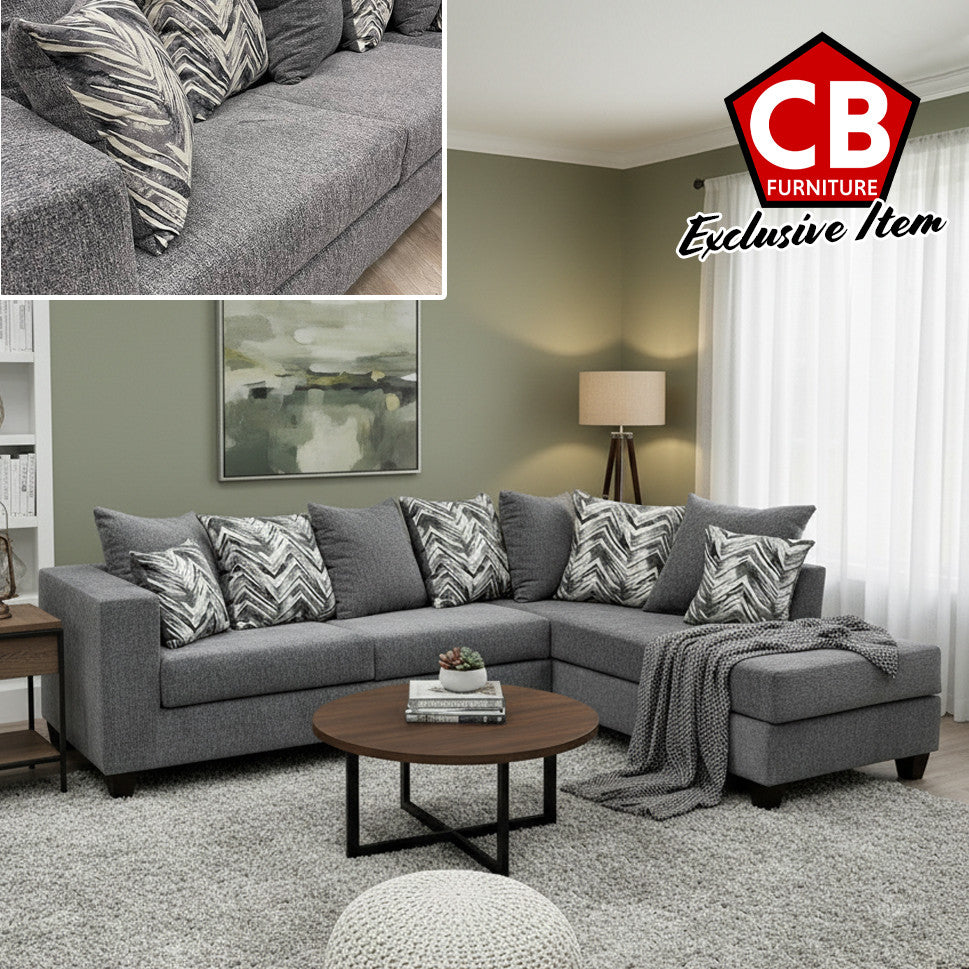 BAYRON Medium Gray 107" Wide Sectional