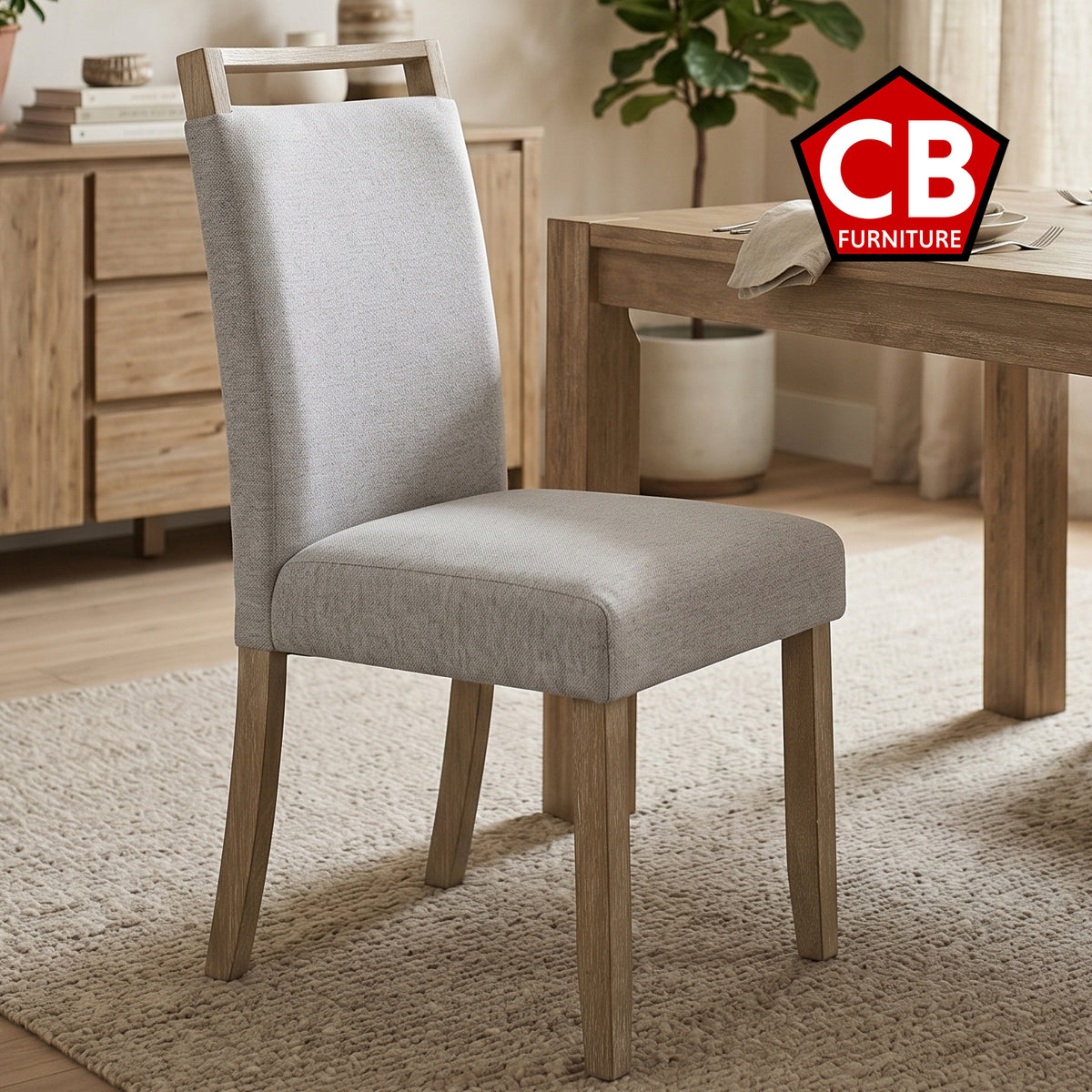 BAYSIDE Greige 19" Wide Dining Chair