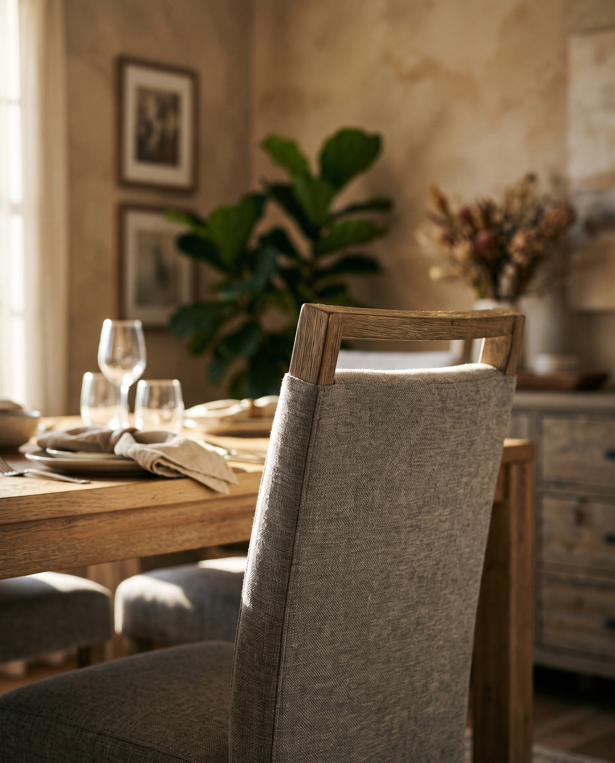 BAYSIDE Greige 19" Wide Dining Chair