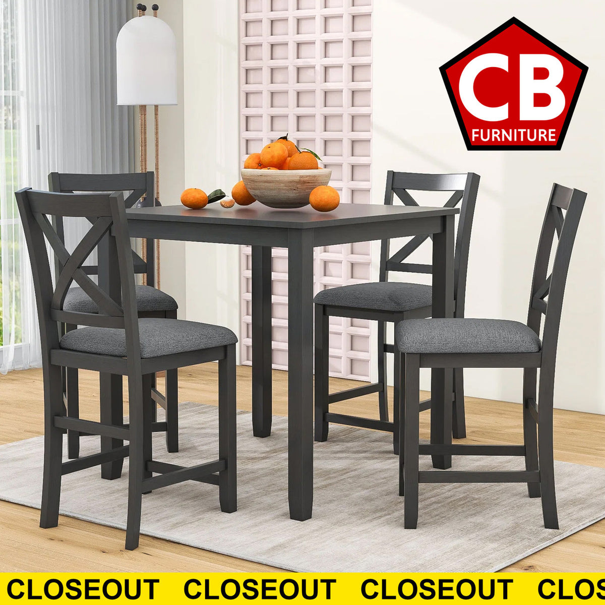 BELTA Gray 5 Piece Counter Set