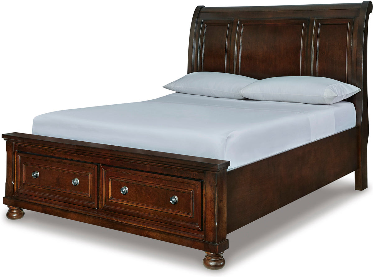ATLAS Dark Brown 57" Height Storage Sleigh Bed