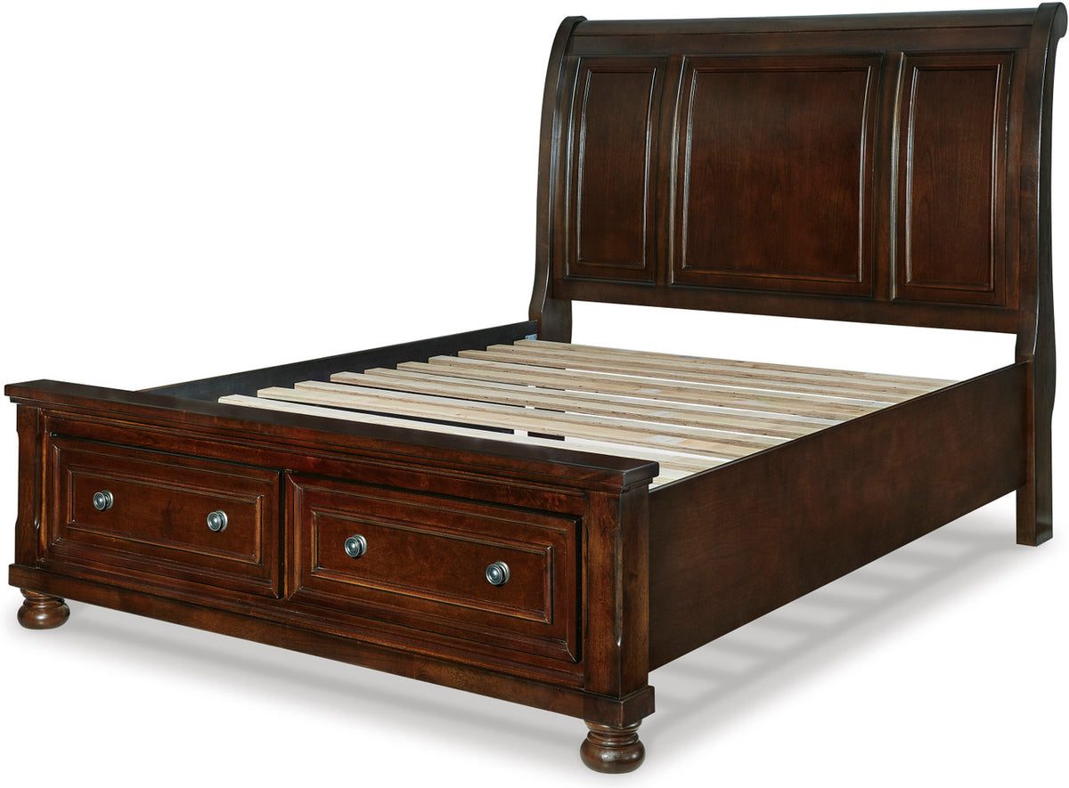 ATLAS Dark Brown 57" Height Storage Sleigh Bed