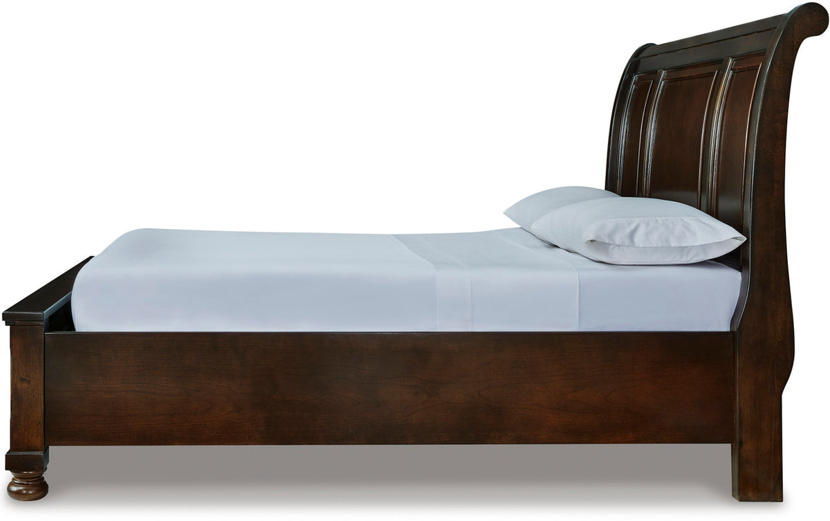 ATLAS Dark Brown 57" Height Storage Sleigh Bed