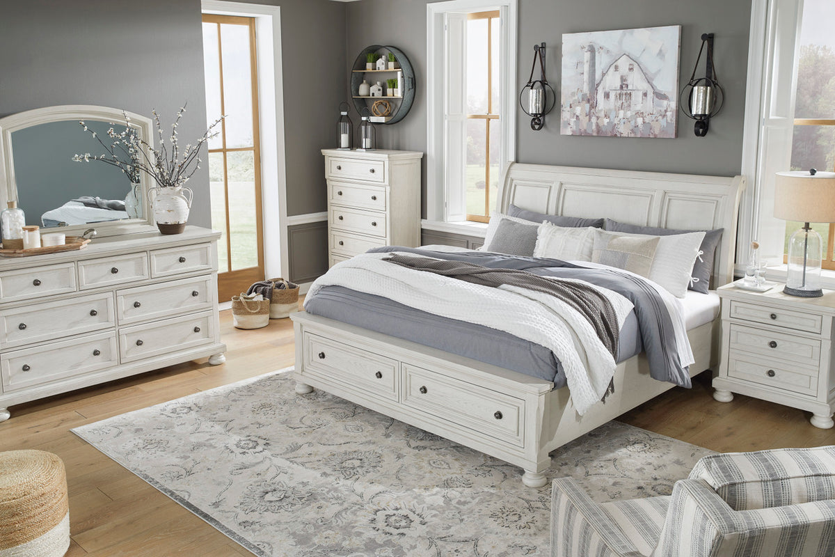 Belton White Storage Sleigh Bed