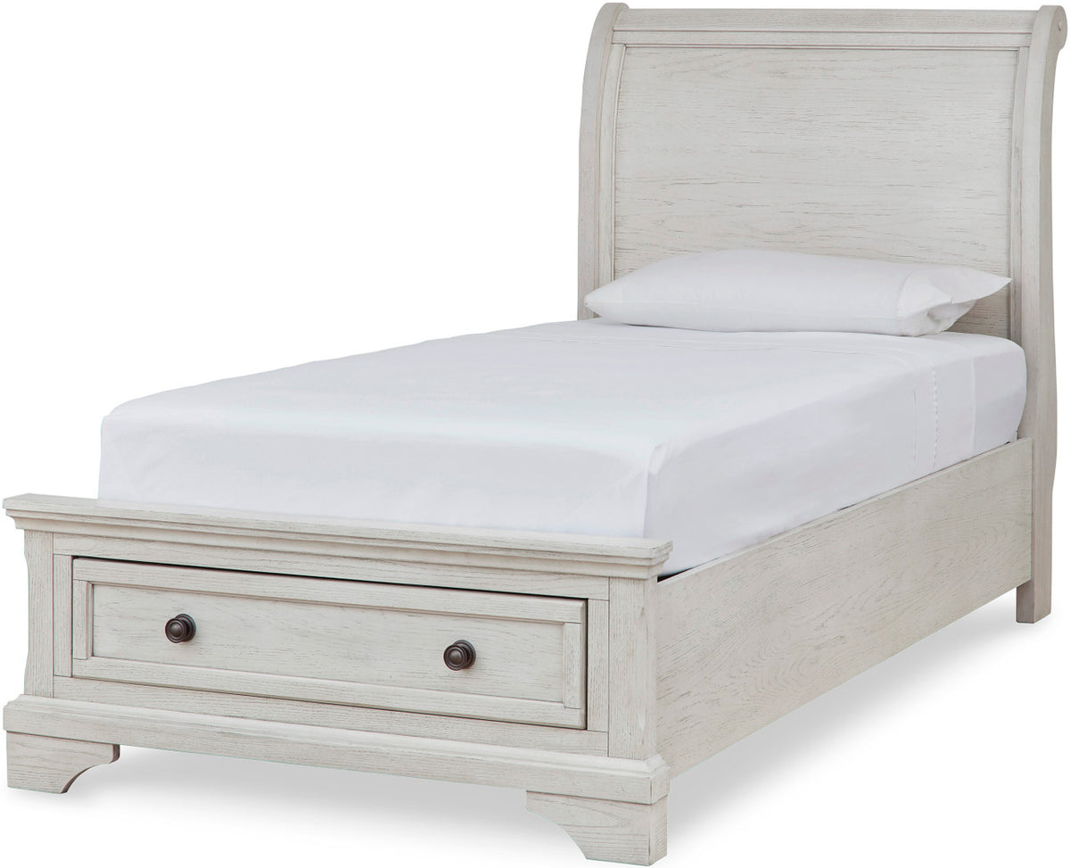 Belton White Youth Storage Sleigh Bed