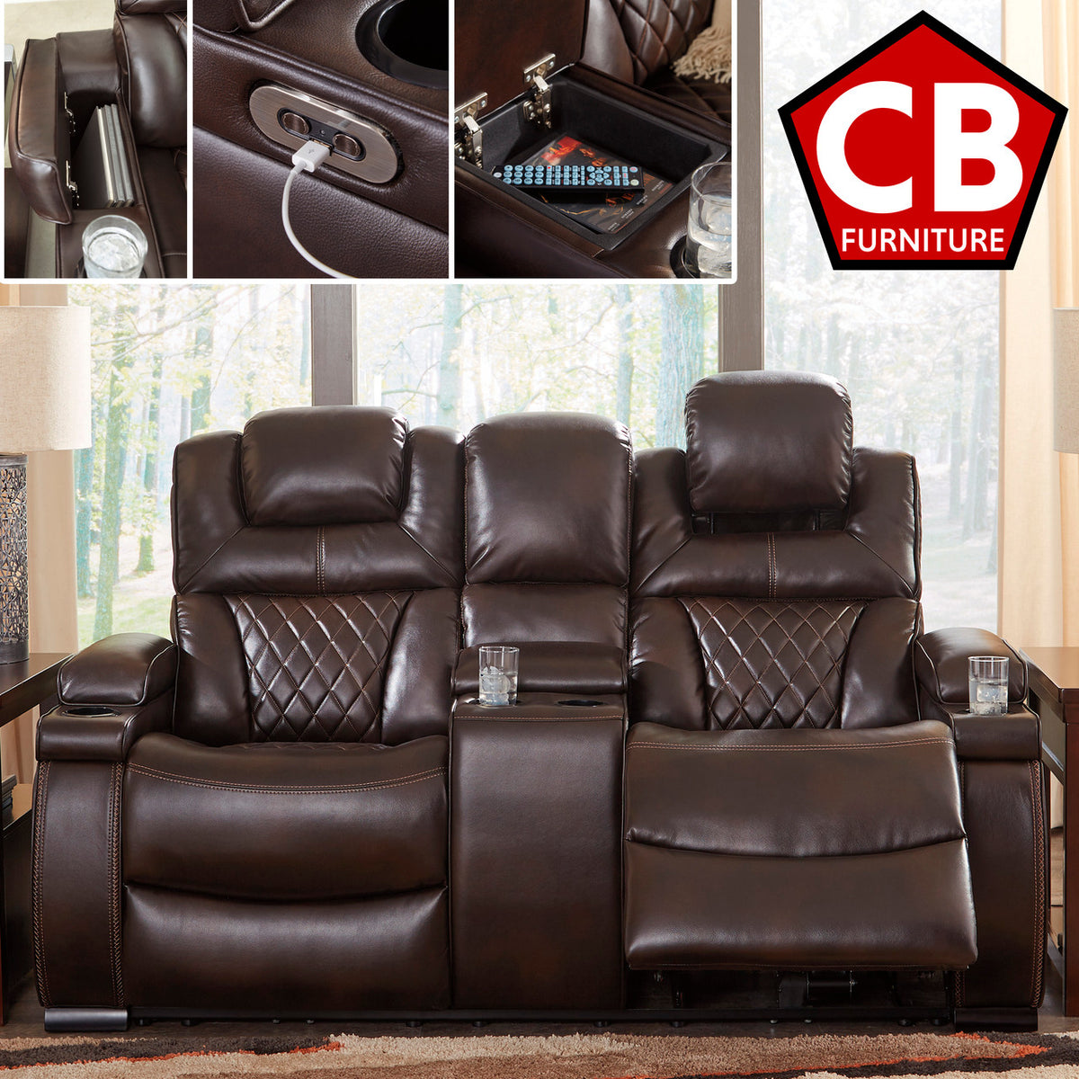 BENTLEY 72" Wide Power Reclining Loveseat