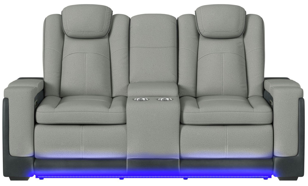 BIGBEND Gray 77" Wide Power Reclining Loveseat