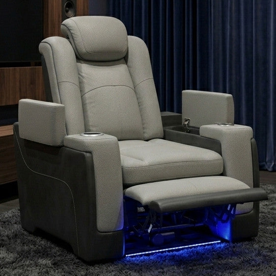 BIGBEND Gray 39" Wide x 43" Height Power Recliner