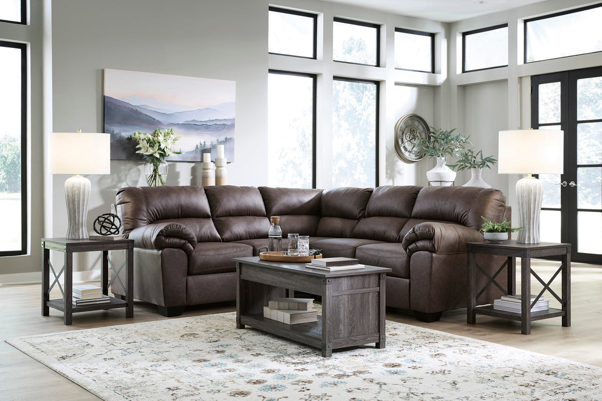 BLADEN Dark Brown Microsuede 94" x 94" Sectional