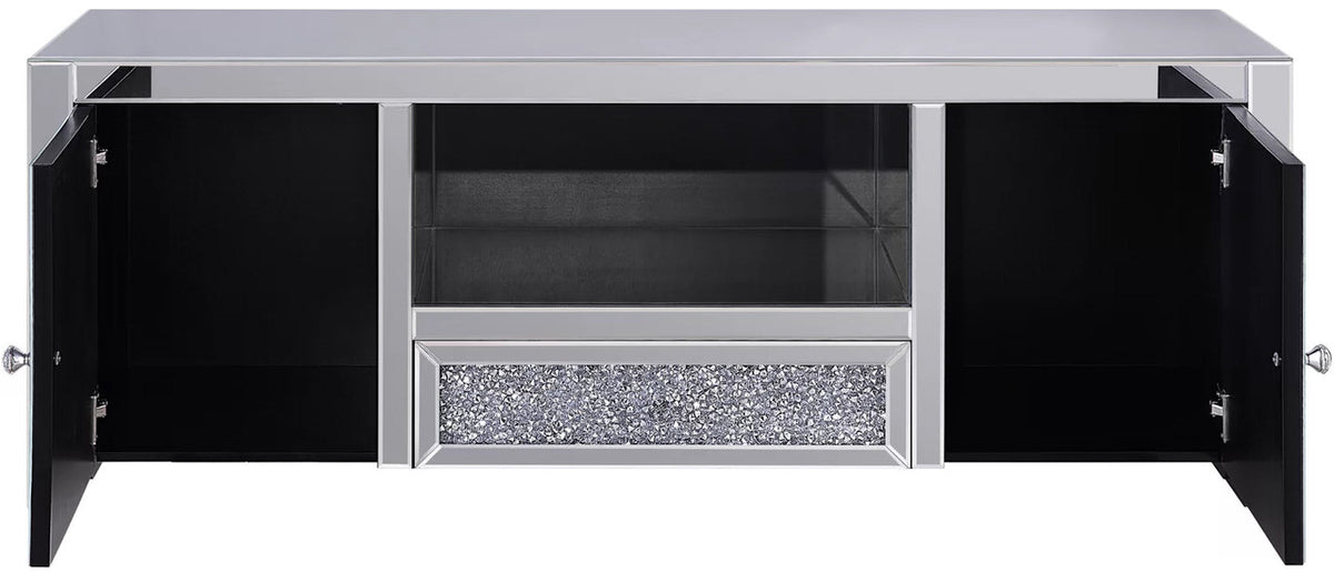BLITZEN Mirrored 59" Wide TV Stand with LED Lights