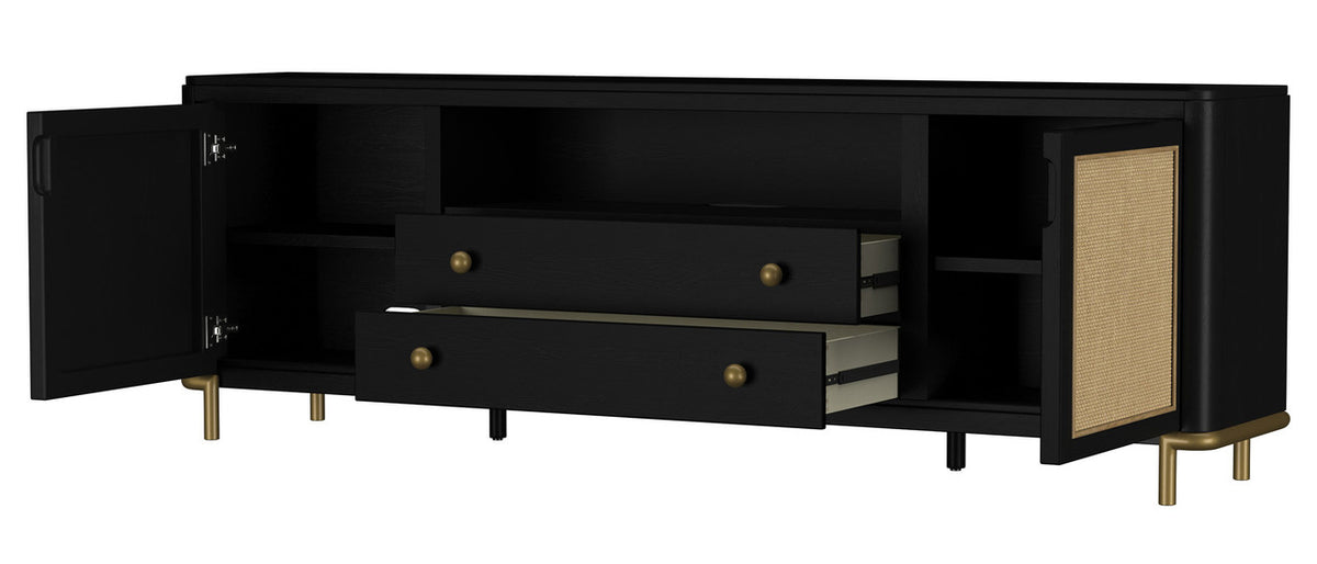 BLUMHOUSE Black 80" Wide x 26" Height TV Stand
