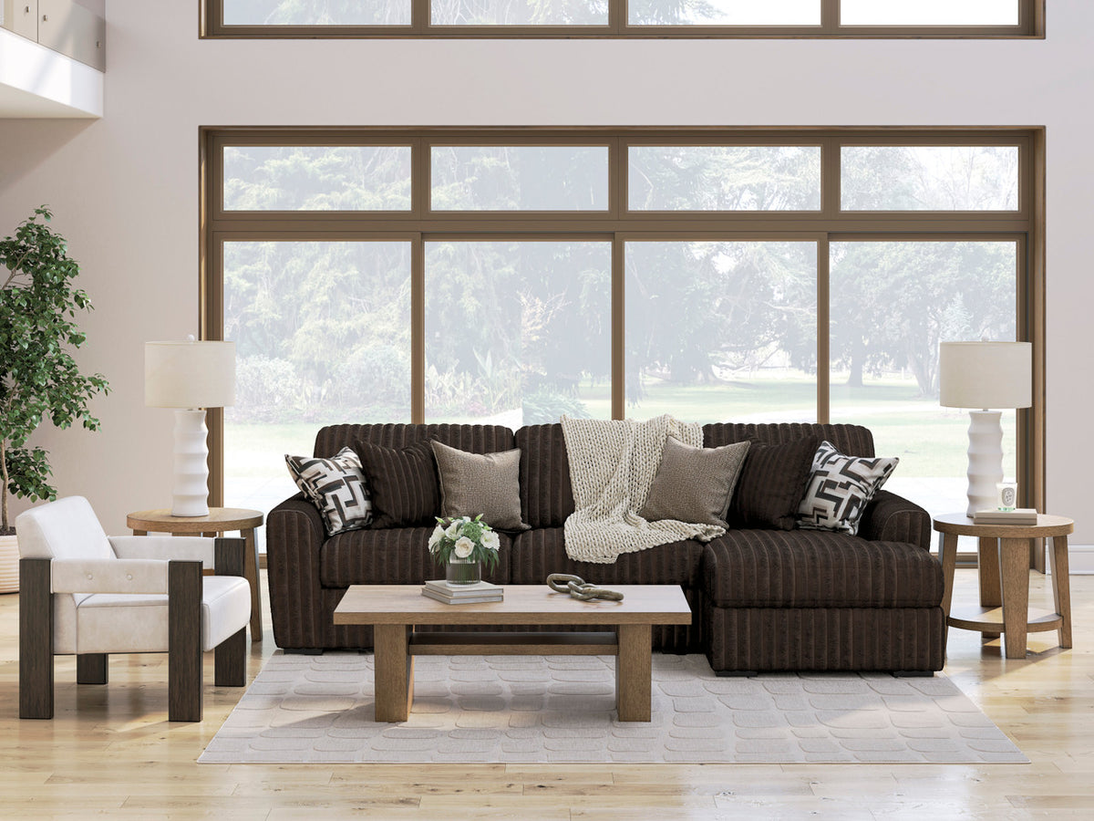 BOCELLI Chocolate Corduroy 120" Wide x 65" Depth Oversized Sectional