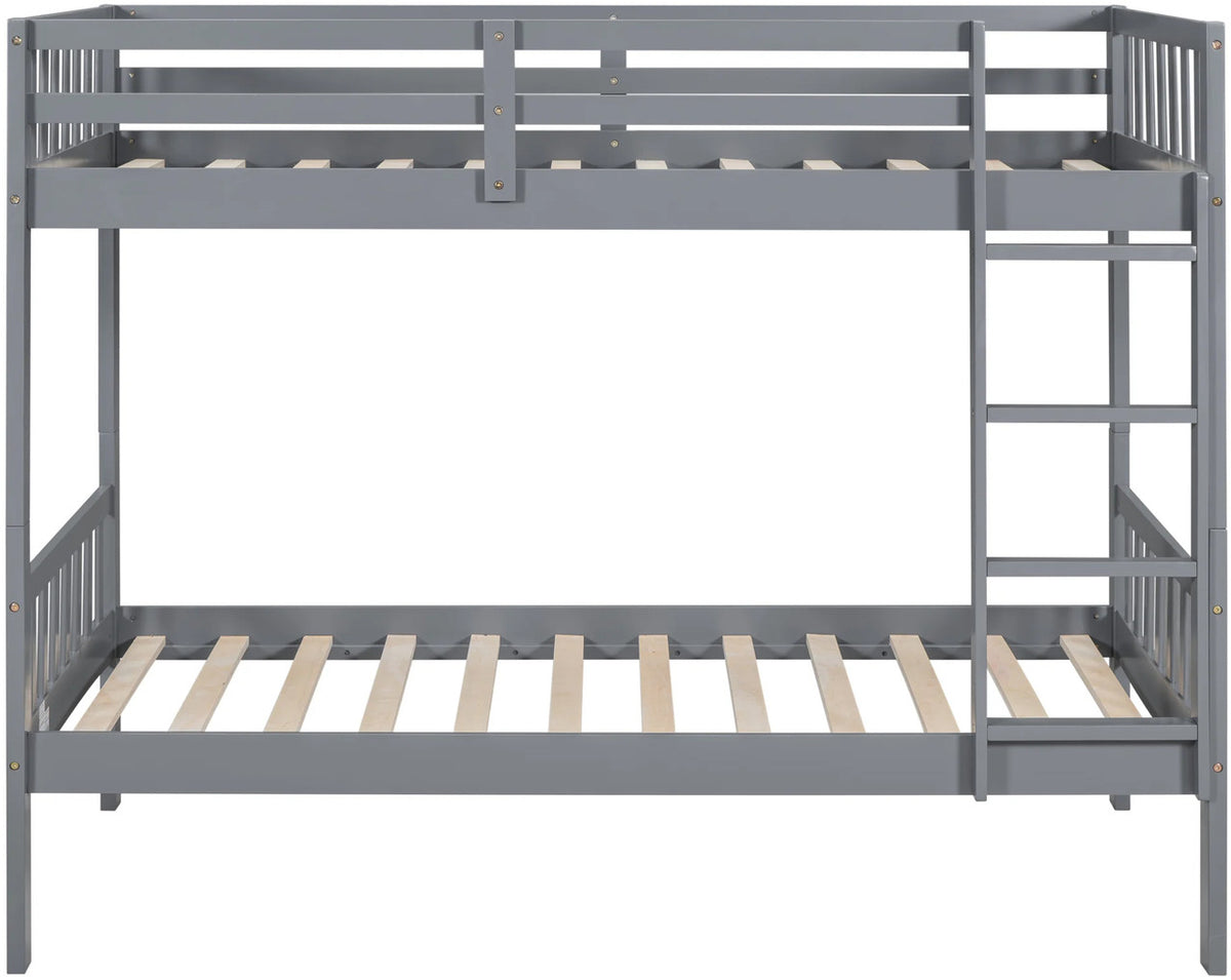 BRETT Gray Twin over Twin Bunk Bed