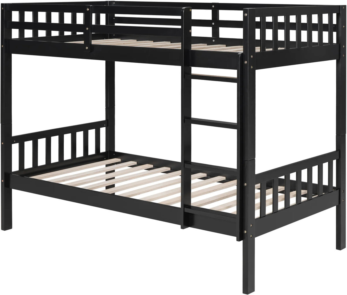BRETT Black Twin over Twin Bunk Bed
