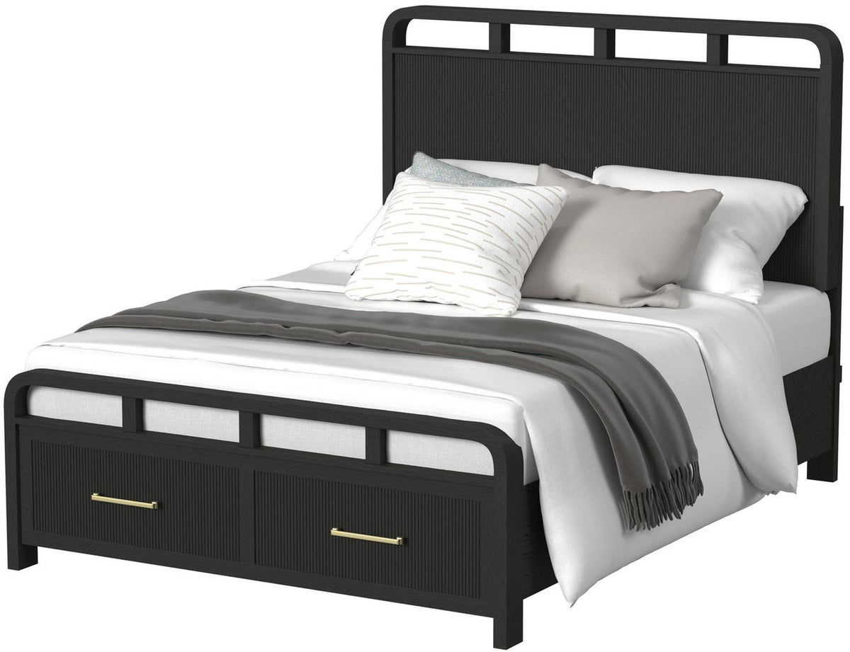 BRIAA Black 57" Height Platform Bed with Drawers