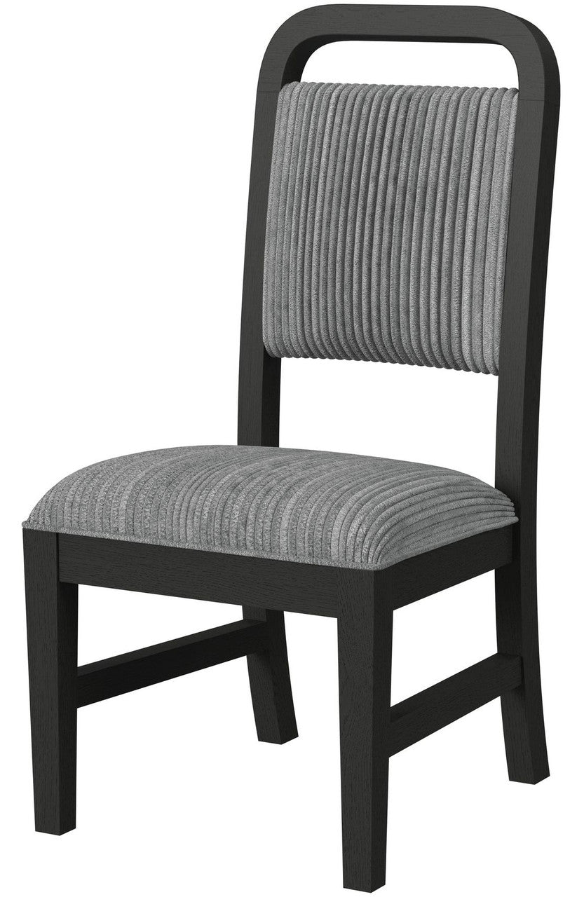 BRIAA Black 5 Piece Dining Set with Gray Corduroy Chairs