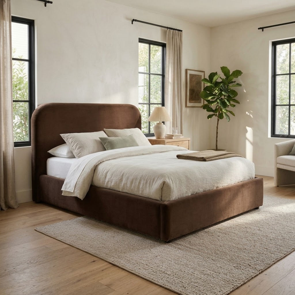 BRIDGEPORT Brown 49" Height Platform Bed with Lift-Up Storage