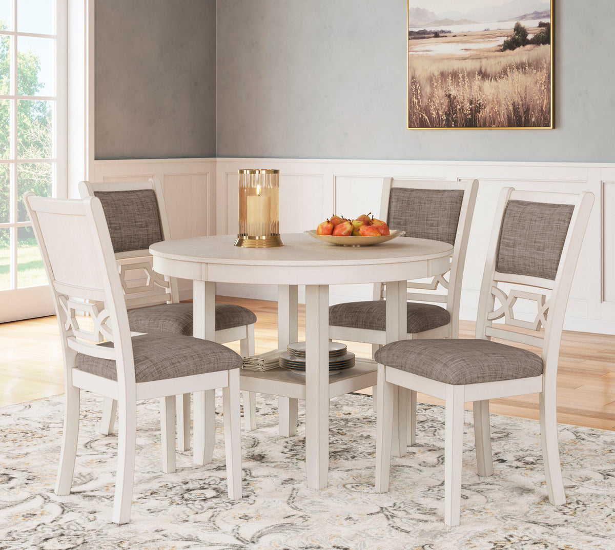 BRIZA White 5 Piece Dining Height Set