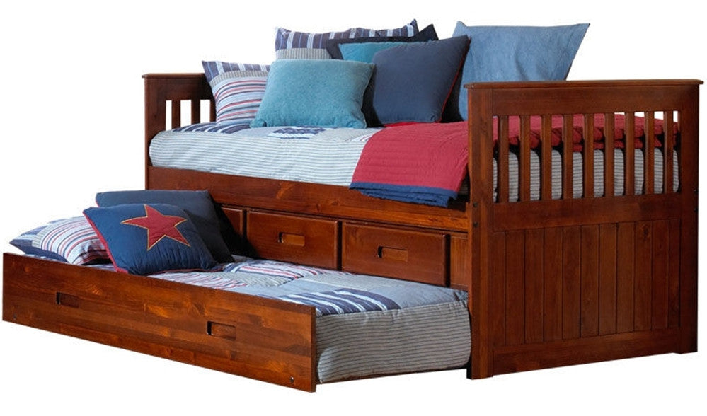 BAYCREEK Merlot Trundle Bed with Drawers