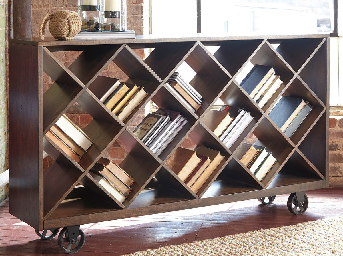 KELSON 67" Wide Bookcase Sofa Table