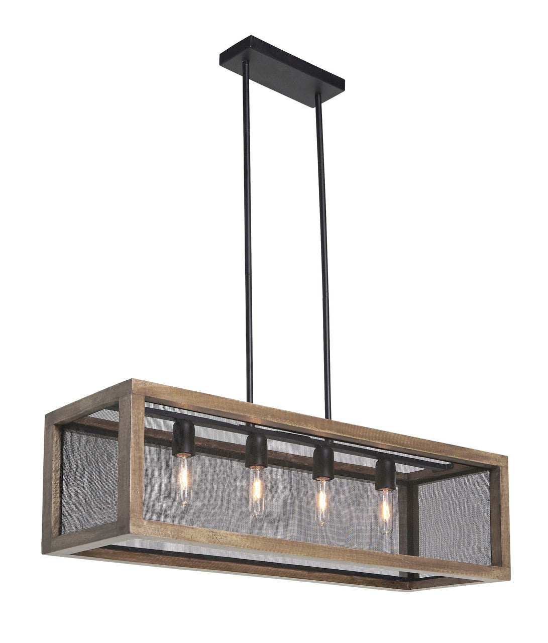 BREVYN Natural Wood Metal Pendant Light