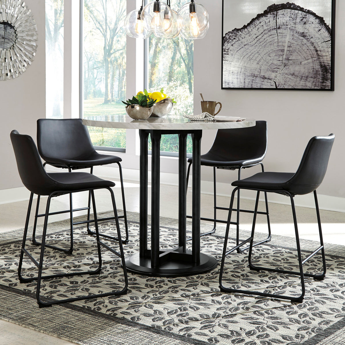 CAZIO Black 5 Piece Counter Height Set *CLEARANCE