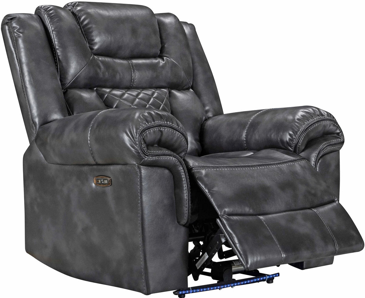 CENTENARY Gray 3 Piece Livingroom with Bluetooth Speakers & LED Lighting