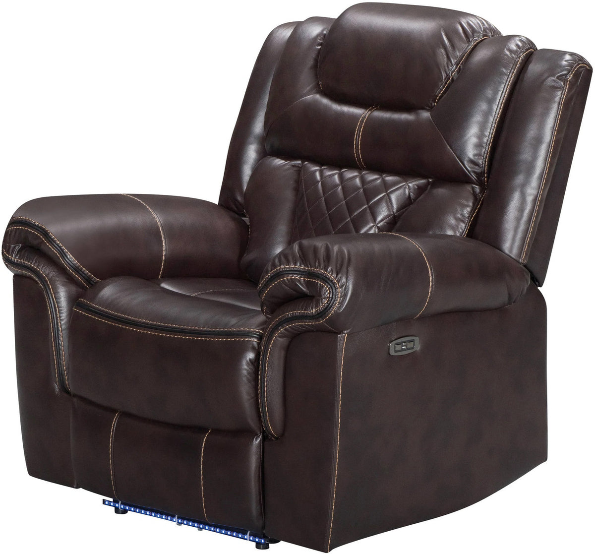 CENTENARY Brown 3 Piece Livingroom with Bluetooth Speakers & LED Lighting