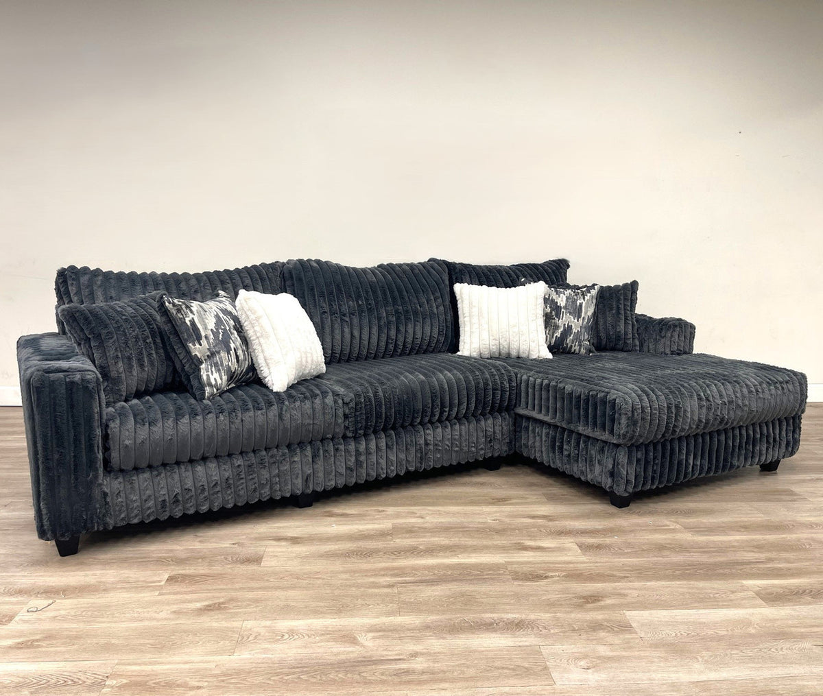 CITYVIEW Charcoal 135" Wide Oversized Sectional