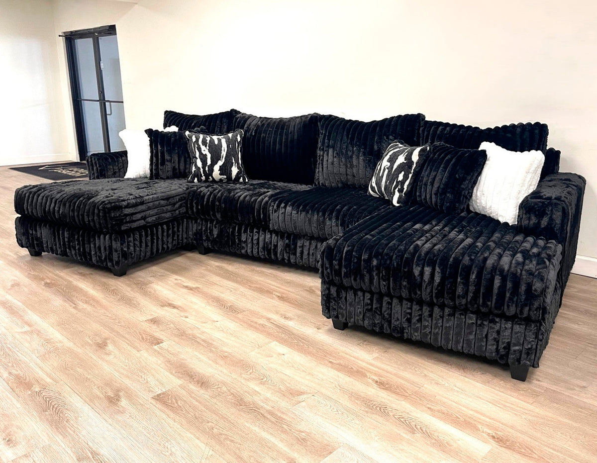CITYVIEW Black 150" Wide Oversized Sectional