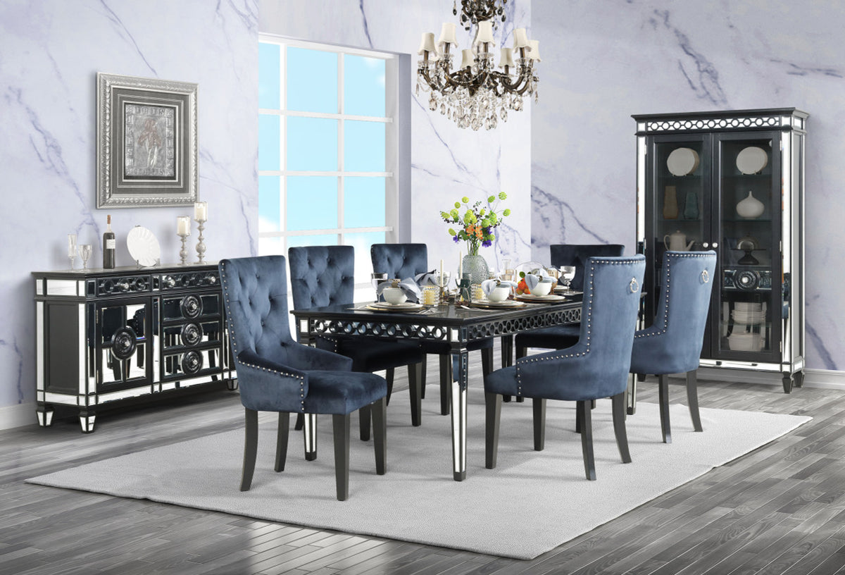CLARATON Black 7 Piece Dining Set