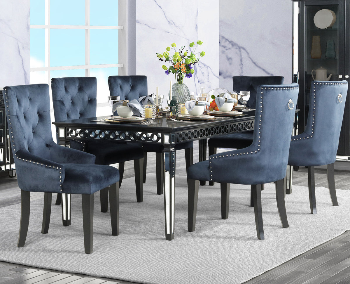 CLARATON Black 7 Piece Dining Set