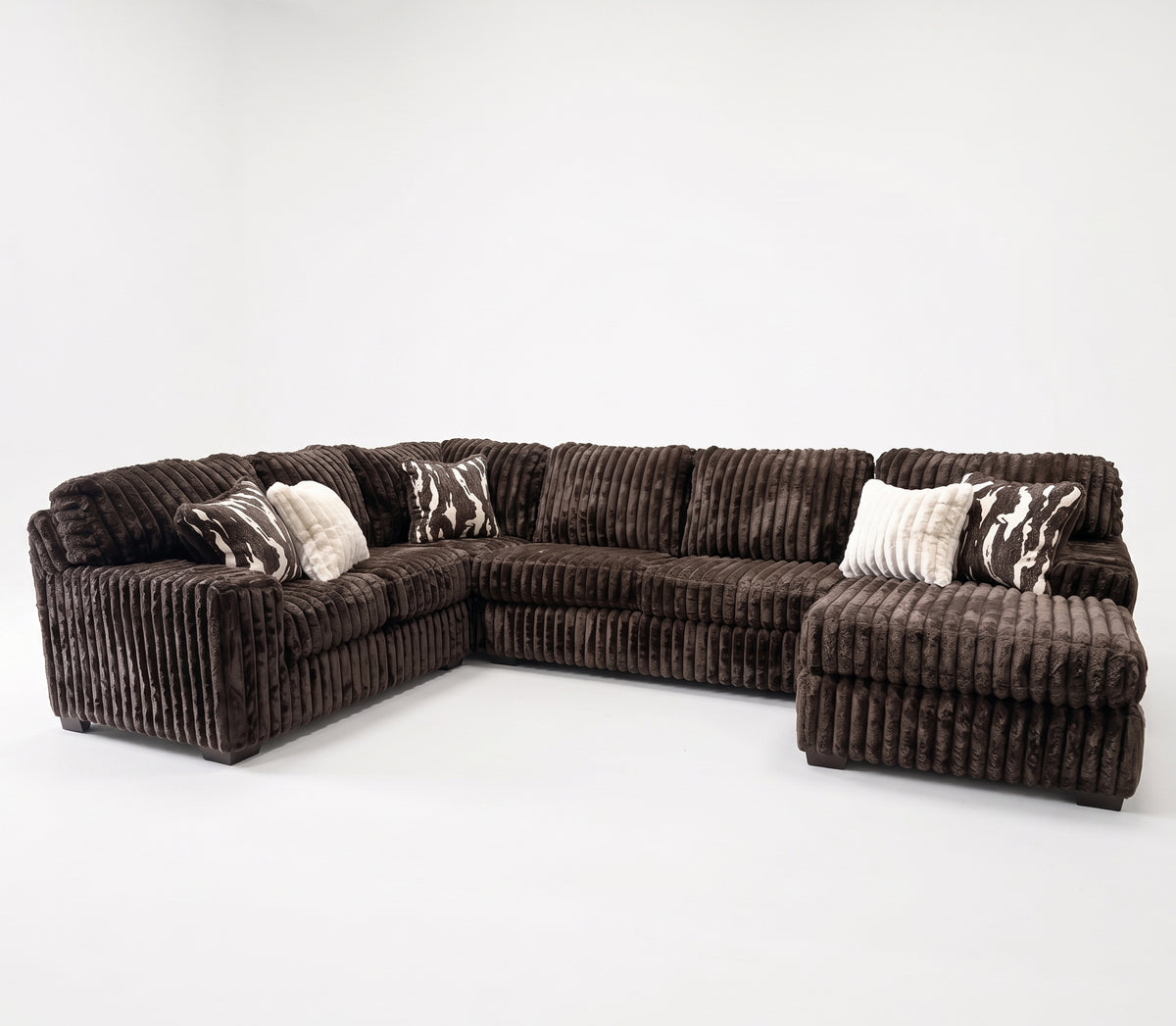 CLAYPOOL Chocolate Corduroy 142" Wide x 94" Depth Sectional