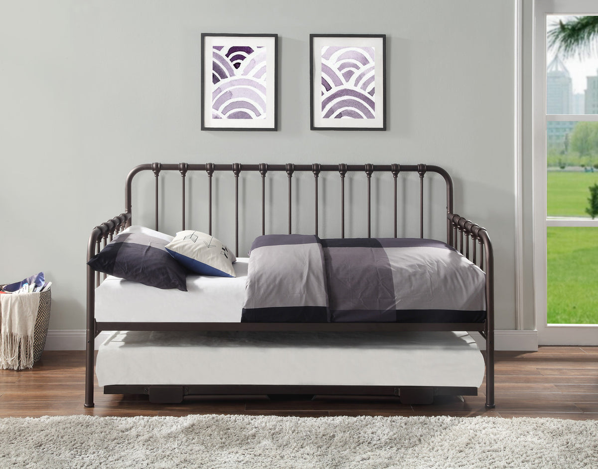 COIT Bronze Metal 79" Wide Daybed with Lift-Up Trundle