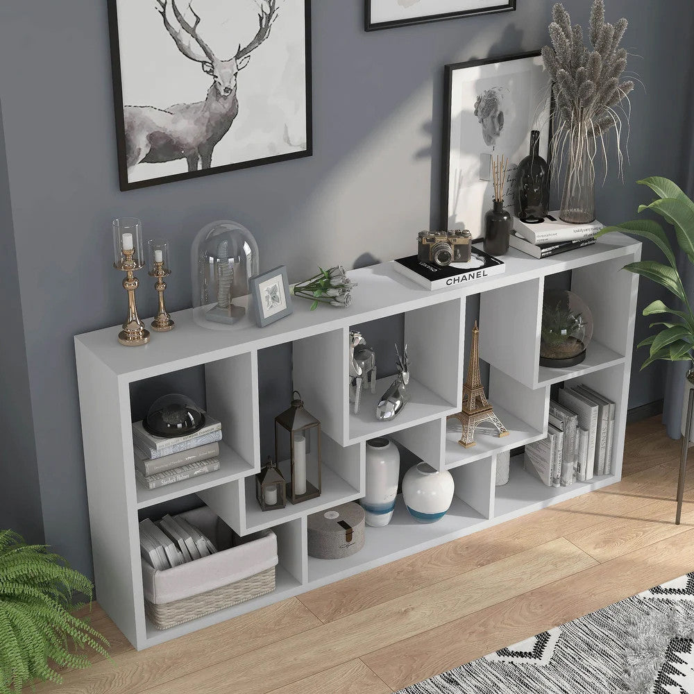 COLMER Pure White 71" x 35" Bookcase (RTA)