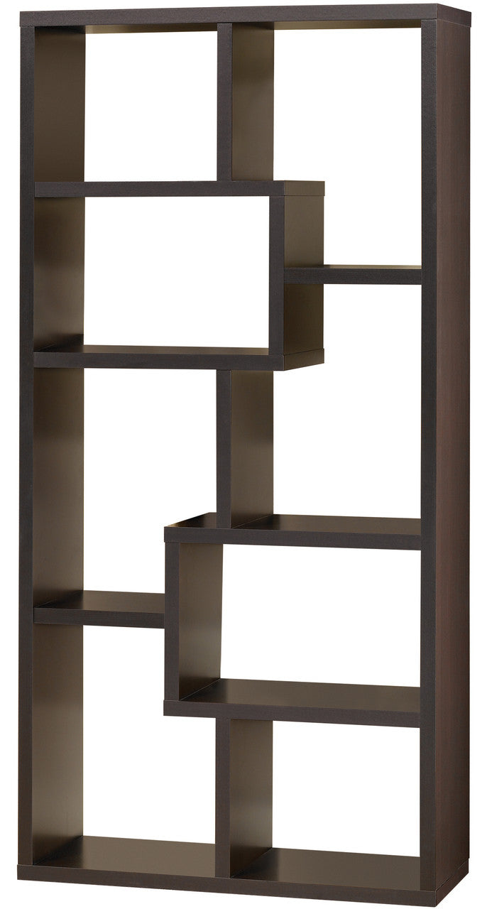 COLMER Dark Brown 35" x 71" Bookcase (RTA)