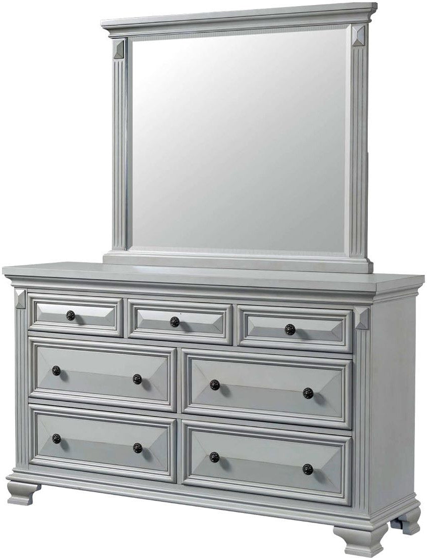 CONROE Gray 65" Wide Dresser and Mirror