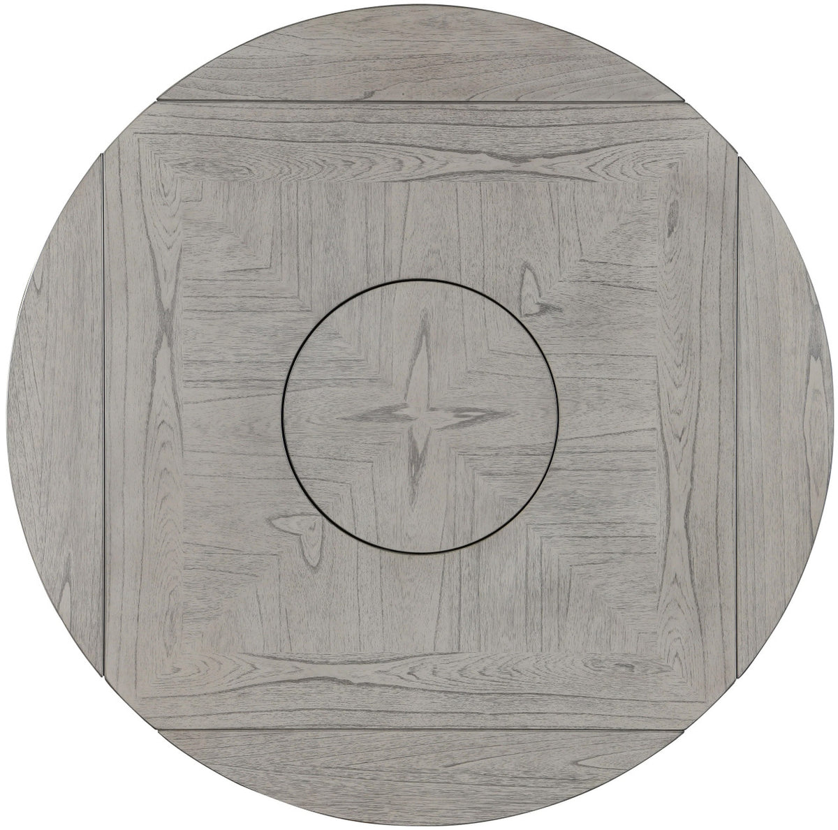 CORINA 7 Piece Round to Square Counter Height Set with Lazy-Susan