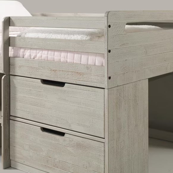 CRANDALL Twin Platform Low Loft Bed with Storage