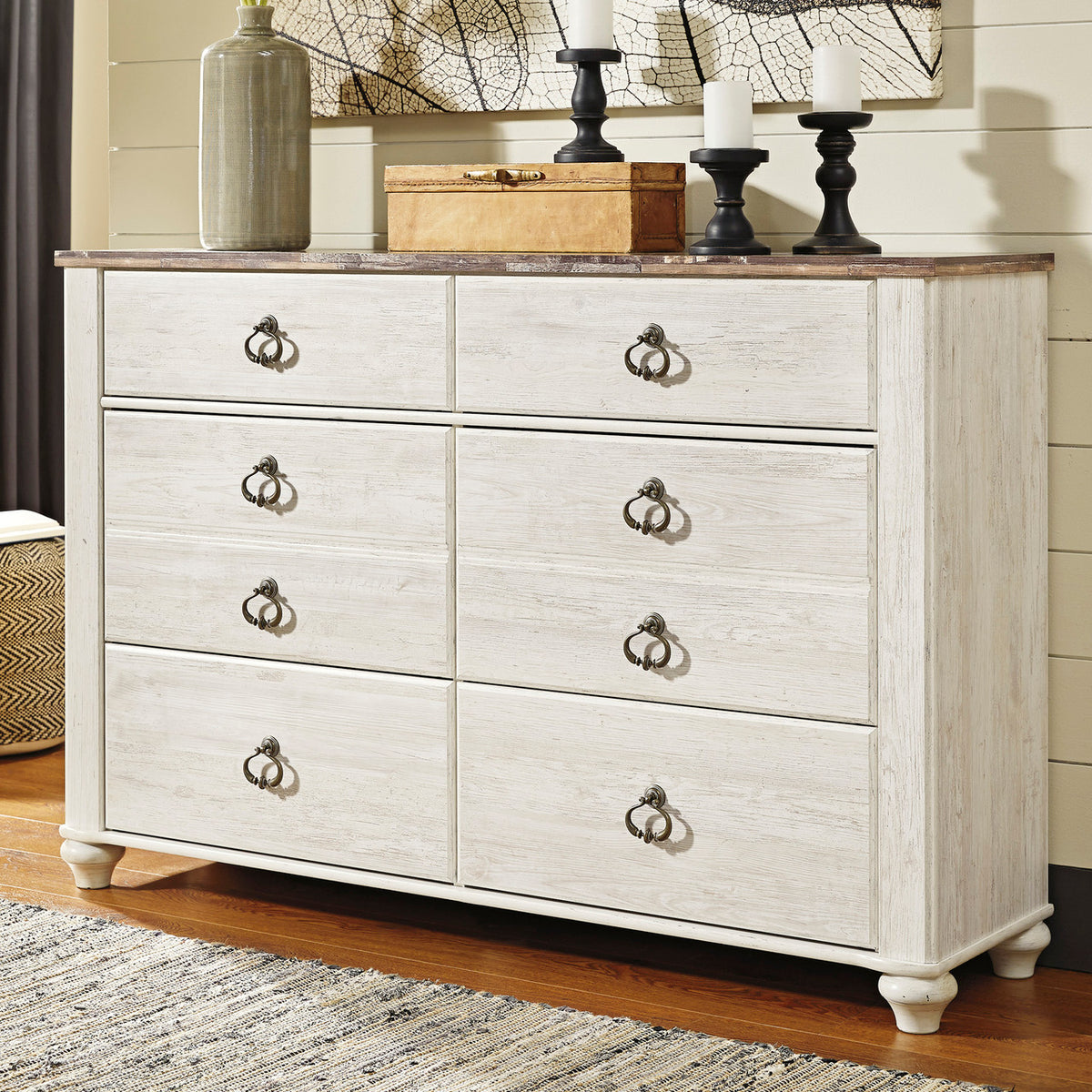 CRESTHILL White 61" x 41" Dresser