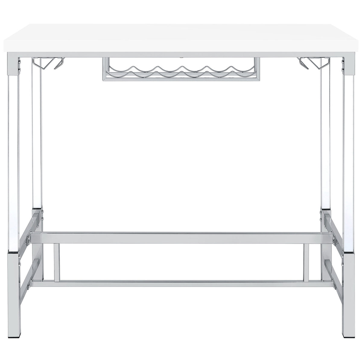 CRETE Glossy White 47" x 23" Bar Table