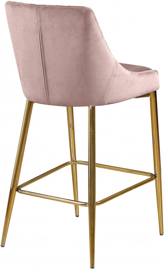 CRISTINA Pink Velvet Counter Stool